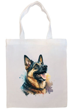 Canvas Tote Bag, Zippered With Handles & Inner Pocket, "German Shepherd"