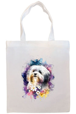 Canvas Tote Bag, Zippered With Handles & Inner Pocket, "Havanese"