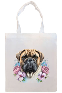 Canvas Tote Bag, Zippered With Handles & Inner Pocket, "Bullmastiff"