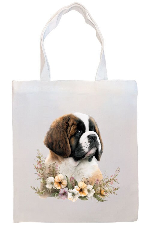 Canvas Tote Bag, Zippered With Handles & Inner Pocket, St. Bernard