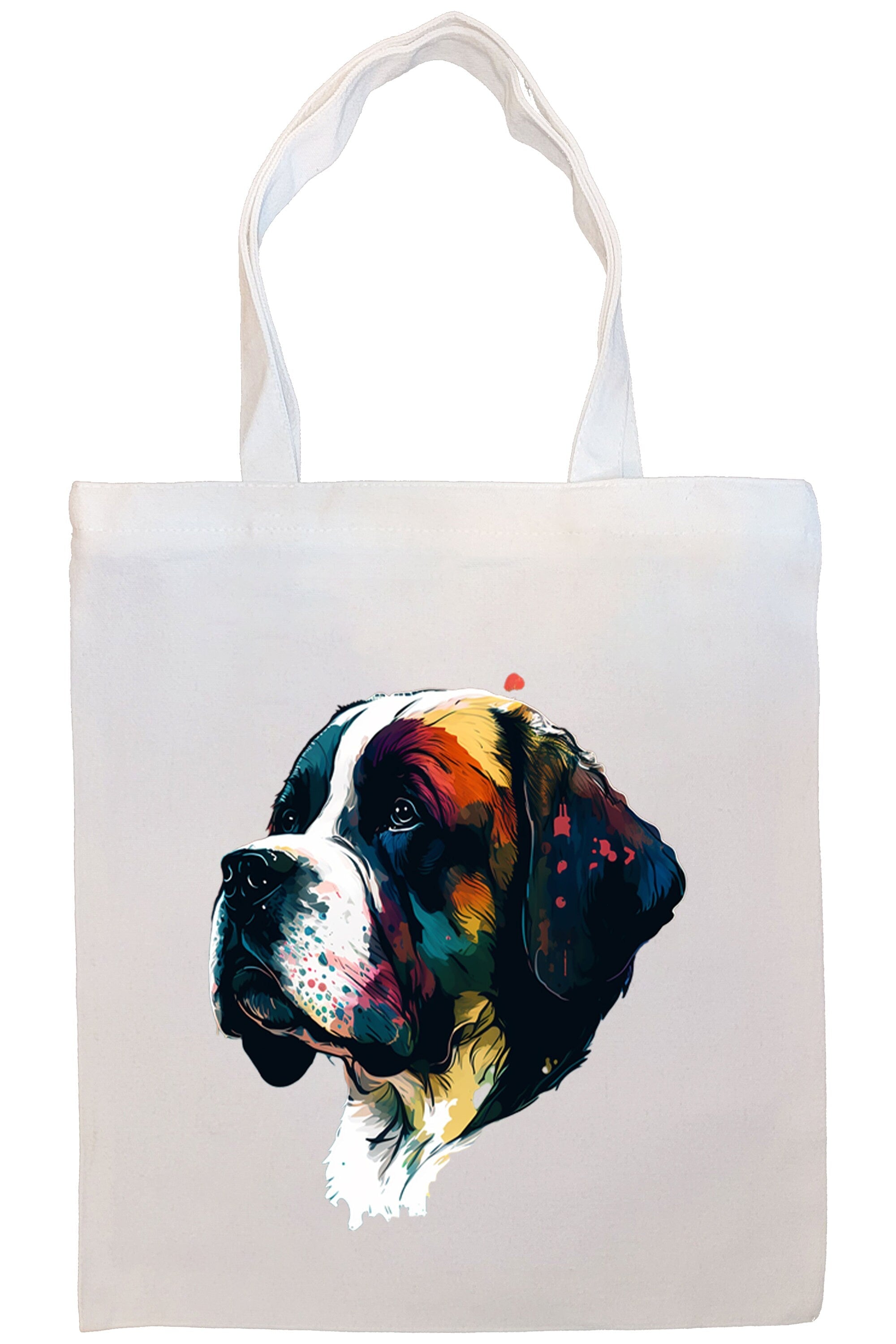 Canvas Tote Bag, Zippered With Handles & Inner Pocket, St. Bernard