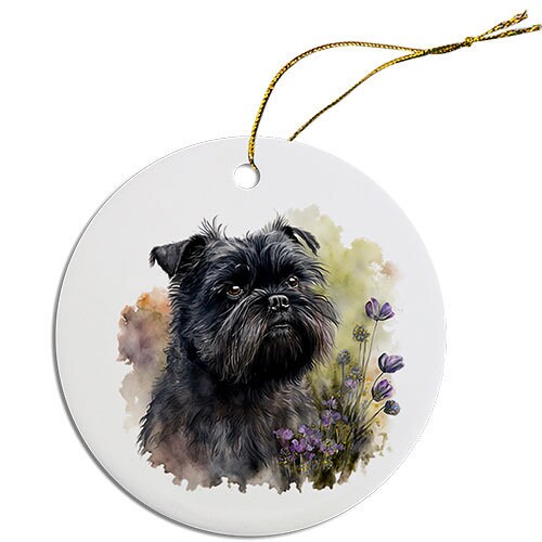 Dog Breed Specific Round Christmas Ornament, 