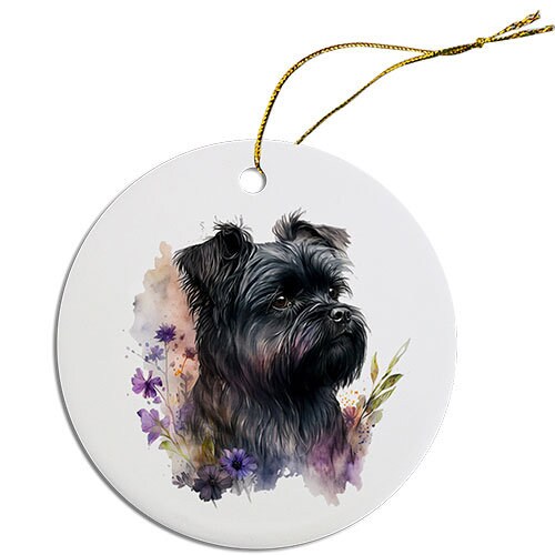 Dog Breed Specific Round Christmas Ornament, 