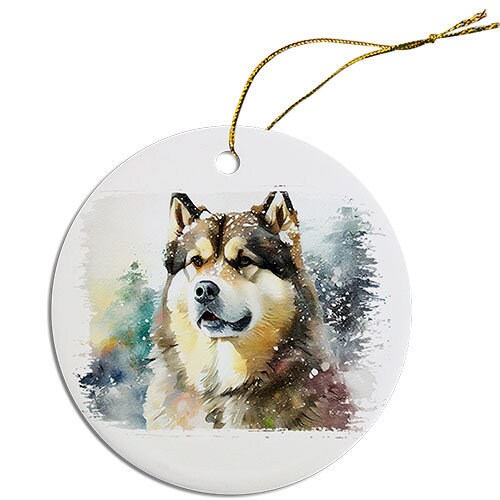 Dog Breed Specific Round Christmas Ornament, 