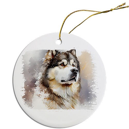 Dog Breed Specific Round Christmas Ornament, 