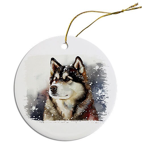 Dog Breed Specific Round Christmas Ornament, 