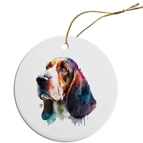 Dog Breed Specific Round Christmas Ornament, 