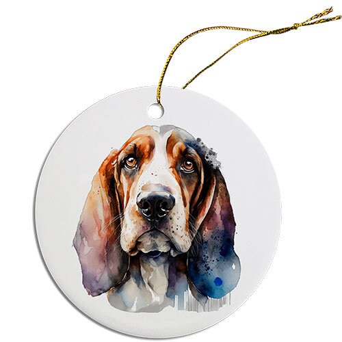 Dog Breed Specific Round Christmas Ornament, 