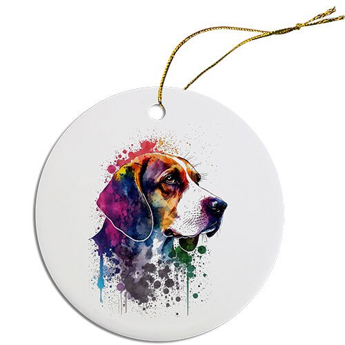 Dog Breed Specific Round Christmas Ornament, 