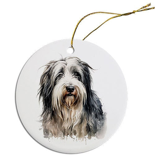 Dog Breed Specific Round Christmas Ornament, 