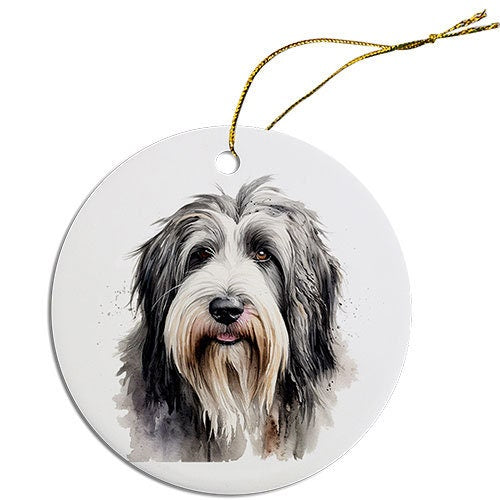 Dog Breed Specific Round Christmas Ornament, 