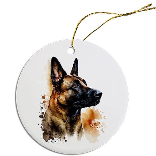 Dog Breed Specific Round Christmas Ornament, 