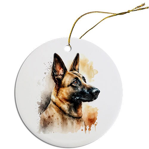 Dog Breed Specific Round Christmas Ornament, 