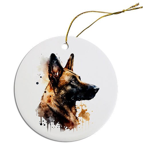 Dog Breed Specific Round Christmas Ornament, 