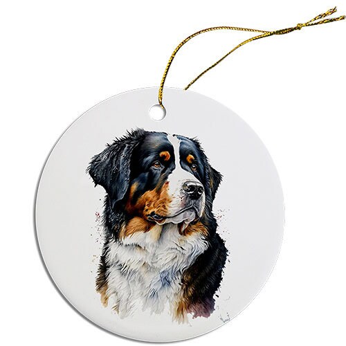 Dog Breed Specific Round Christmas Ornament, 