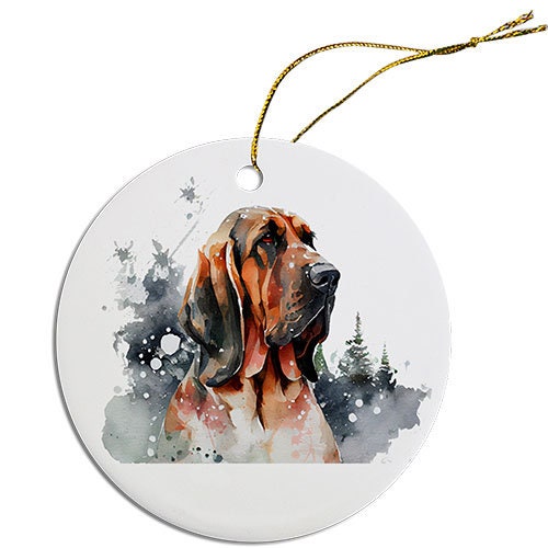 Dog Breed Specific Round Christmas Ornament, 