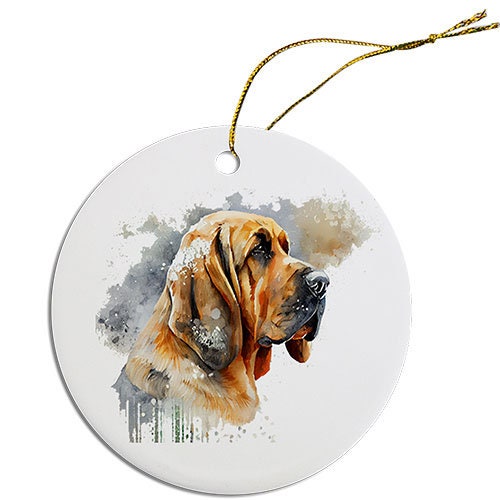 Dog Breed Specific Round Christmas Ornament, 