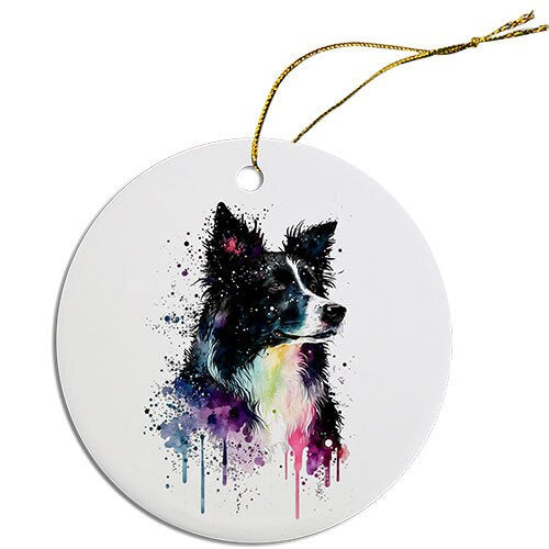 Dog Breed Specific Round Christmas Ornament, 