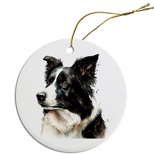 Dog Breed Specific Round Christmas Ornament, 