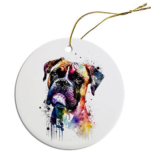 Dog Breed Specific Round Christmas Ornament, 