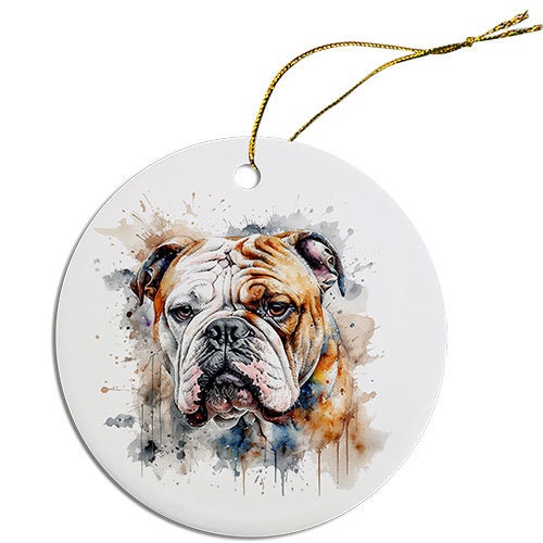 Dog Breed Specific Round Christmas Ornament, 