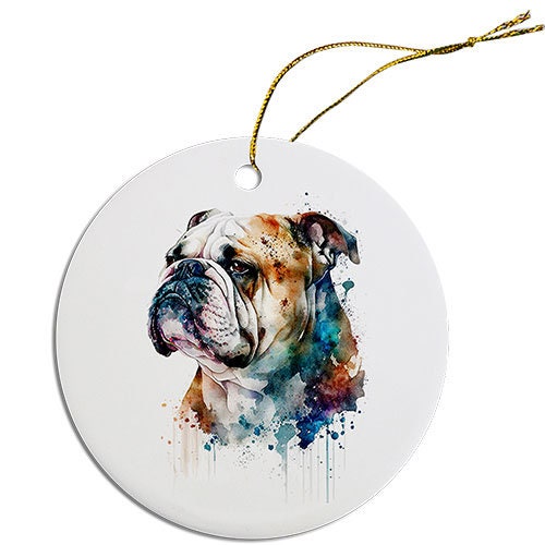 Dog Breed Specific Round Christmas Ornament, 