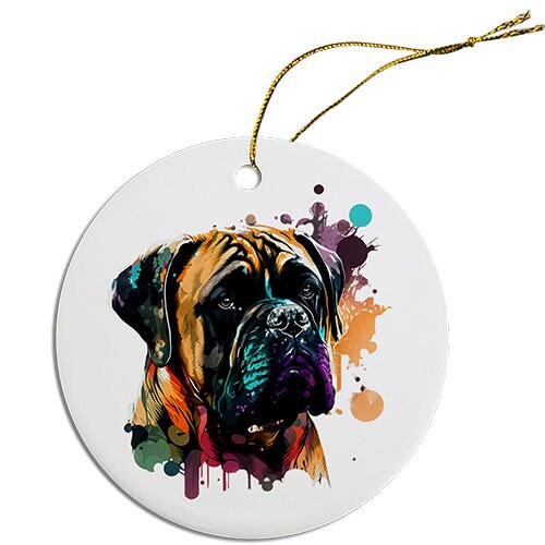 Dog Breed Specific Round Christmas Ornament, 