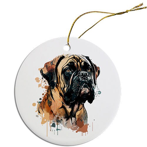 Dog Breed Specific Round Christmas Ornament, 