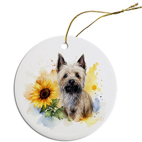 Dog Breed Specific Round Christmas Ornament, 