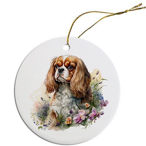 Dog Breed Specific Round Christmas Ornament, 