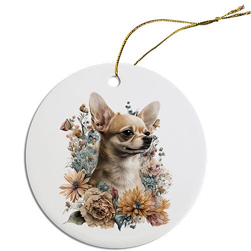 Dog Breed Specific Round Christmas Ornament, 