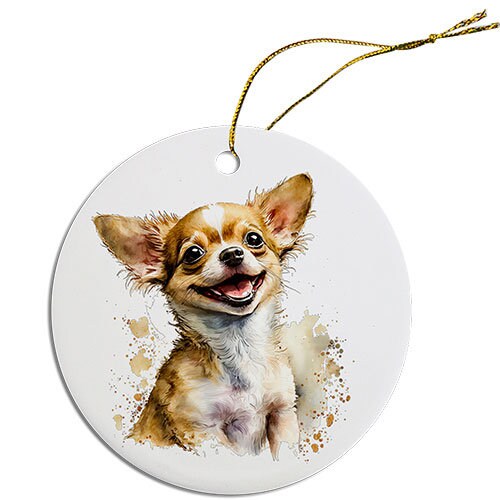 Dog Breed Specific Round Christmas Ornament, 