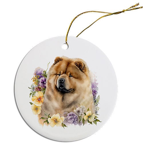 Dog Breed Specific Round Christmas Ornament, 