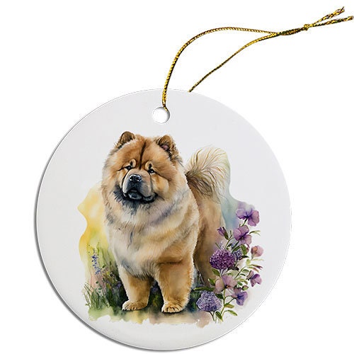 Dog Breed Specific Round Christmas Ornament, 