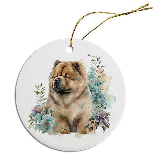 Dog Breed Specific Round Christmas Ornament, 