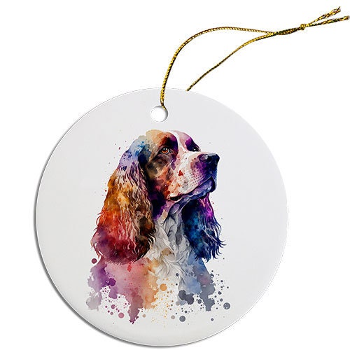 Dog Breed Specific Round Christmas Ornament, 