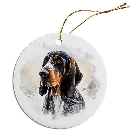 Dog Breed Specific Round Christmas Ornament, 