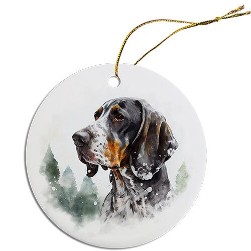 Dog Breed Specific Round Christmas Ornament, 