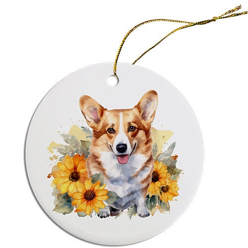 Dog Breed Specific Round Christmas Ornament, 