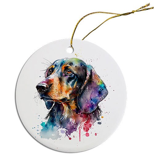 Dog Breed Specific Round Christmas Ornament, 