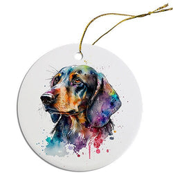 Dog Breed Specific Round Christmas Ornament, "Dachshund"