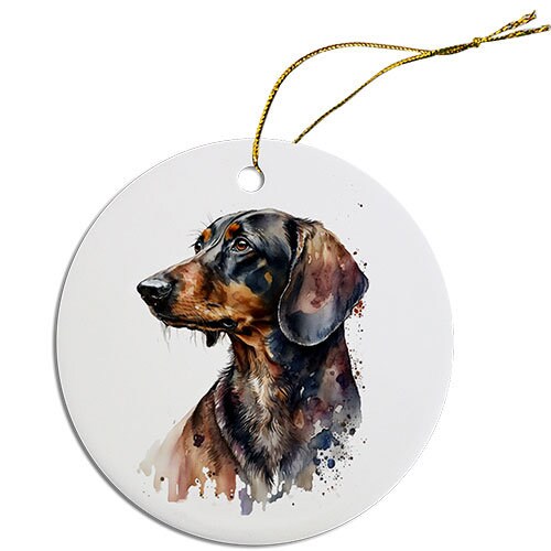 Dog Breed Specific Round Christmas Ornament, 