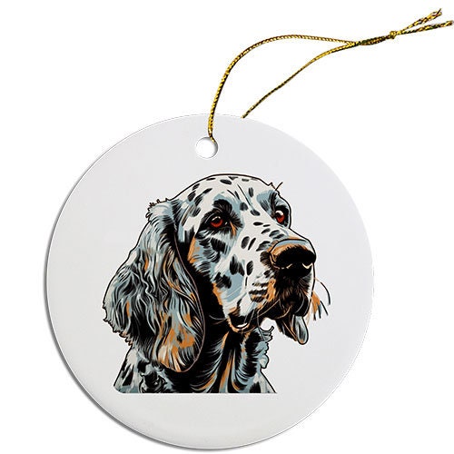 Dog Breed Specific Round Christmas Ornament, 