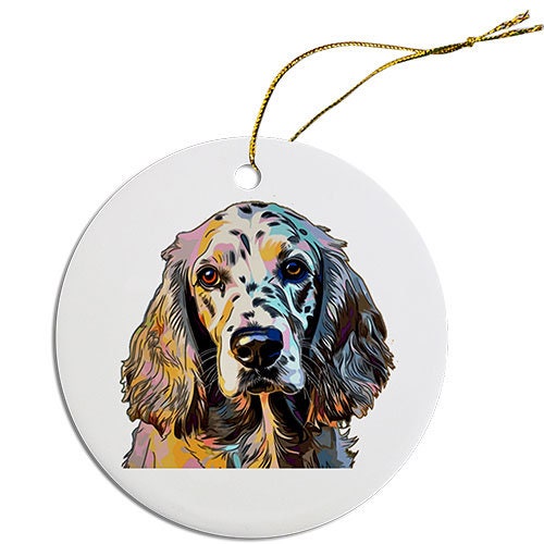 Dog Breed Specific Round Christmas Ornament, 