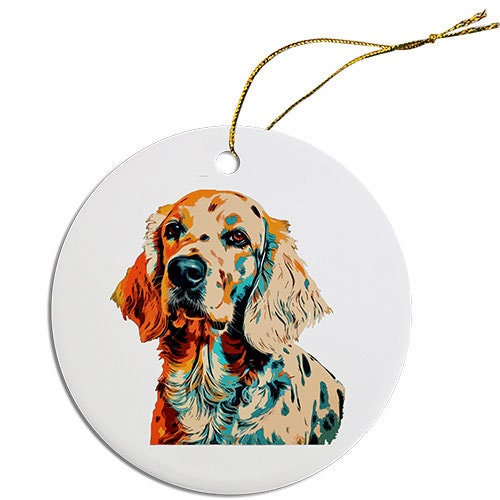 Dog Breed Specific Round Christmas Ornament, 