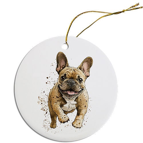 Dog Breed Specific Round Christmas Ornament, 