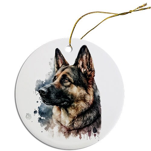 Dog Breed Specific Round Christmas Ornament, 