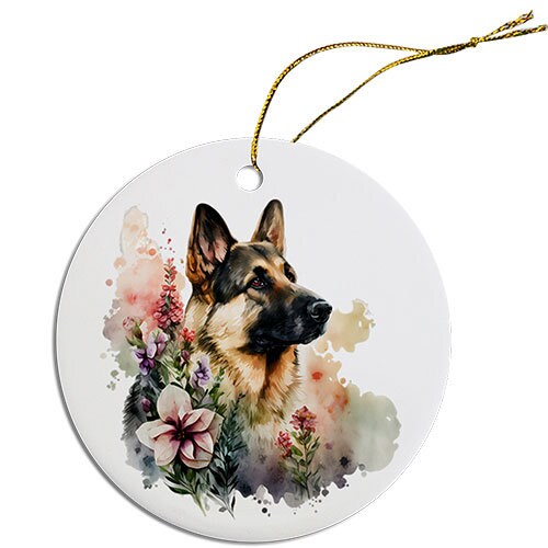 Dog Breed Specific Round Christmas Ornament, 