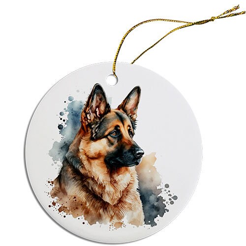 Dog Breed Specific Round Christmas Ornament, 