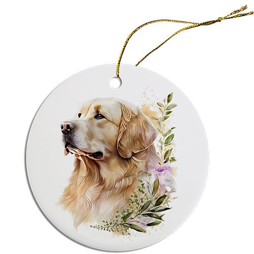 Dog Breed Specific Round Christmas Ornament, 